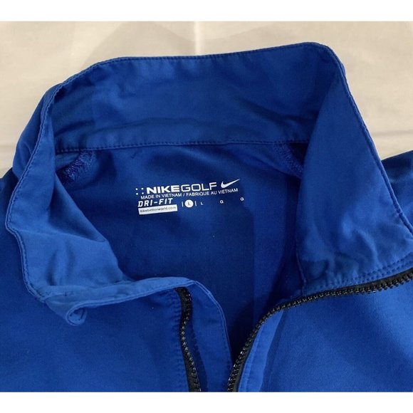 Nike Golf Tour Mens Performance Dri-Fit 1/2 Zip Pullover Jacket Size L Men Blue - Picture 4 of 6